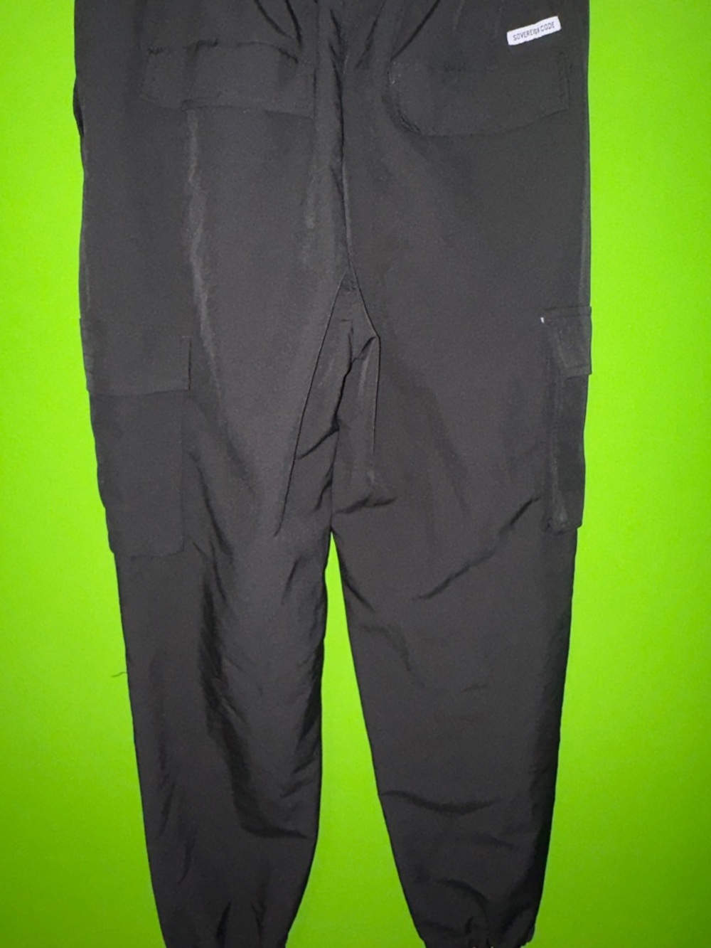 Sovereign Code Black Cargo Jogger Pants with Reflective Drawstring - Picture 4 of 9